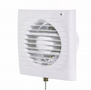 Ventilátor do koupelny s časovým doběhem a tahovým spínačem Dalap 100 ELKE LZ