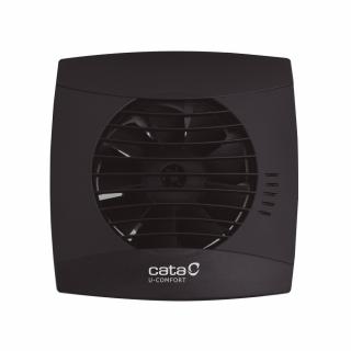 Ventilátor do koupelny tichý s časovačem Cata UC 10 BLACK timer 8W 26DB, černý