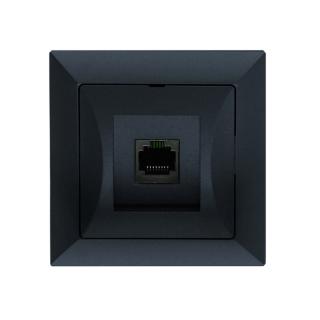 Zásuvka Opál datová 1x RJ45 pro internet, černá matná