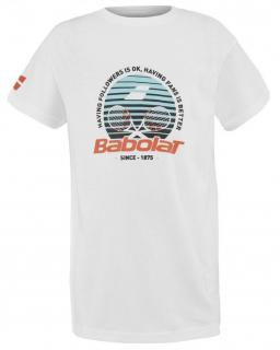 Chlapecké tričko Babolat exercise cotton tee boy white oblečení dětské: 8-10 let