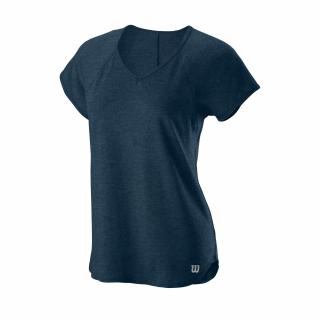 Dámské sportovní tričko Wilson W Training V-neck Tee Majolica Blue Oblečení dámské: S