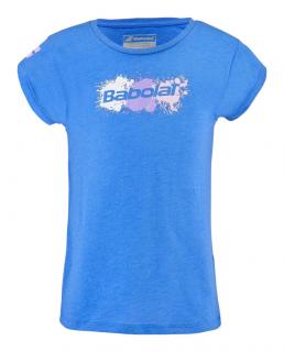 Dívčí tričko Babolat exercise cotton tee girl French Blue oblečení dětské: 10-12 let