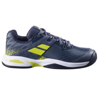 Juniorská tenisová obuv Babolat Propulse Clay Junior Grey/Aero Velikost Junior Babolat: UK 4,5 EU 37 CM 23,5