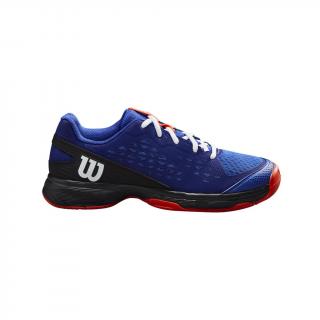 Juniorská Tenisová obuv Wilson Rush Pro Junior Blue/Black/Orange Velikost Junior Wilson: UK 4,5| EU 37 2/3| CM 24