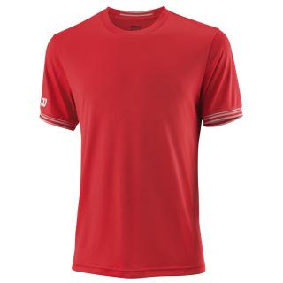 pánské tričko Wilson Team Solid Crew Red/White Oblečení pánské: M