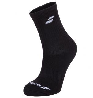 Tenisové ponožky Babolat 3 Pairs Pack  Černé velikost ponožky: 35-38