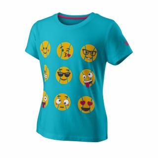Tenisové tričko Wilson Emoti-Fun Tech Tee G Scuba Blue oblečení dětské Wilson: 9-10:MD