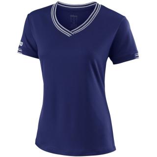 Wilson Team V-neck W Blue Depths Oblečení dámské: M