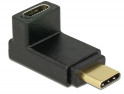 Delock Adaptér SuperSpeed USB 10 Gbps (USB 3.2 Gen 2) USB Type-C samec > port samice pravoúhlý nahoru / dolů