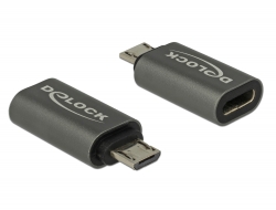 Delock Adaptér USB 2.0 Micro-B samec na USB Type-C 2.0 samice, antracit