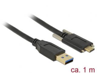 Delock Kabel SuperSpeed USB 10 Gbps (USB 3.2 Gen 2) Type-A samec > USB Type-C samec se šrouby po stranách 1 m černý