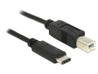 Delock kabel USB Typ-C 2.0 samec > USB 2.0 typ B samec 1 m černý