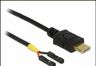 Delock Kabel USB Type-C samec > 2 x pin konektor samice oddělení napájení 10 cm