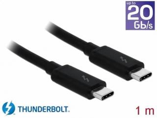 Delock Thunderbolt 3 (20 Gb/s) USB-C kabel samec > samec pacivní 1,0 m 5 A černý