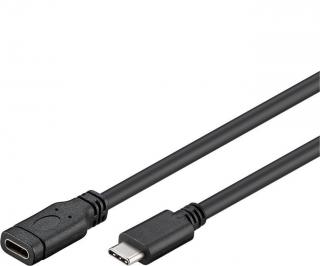 PremiumCord kabel prodlužovací, 1 m, černý