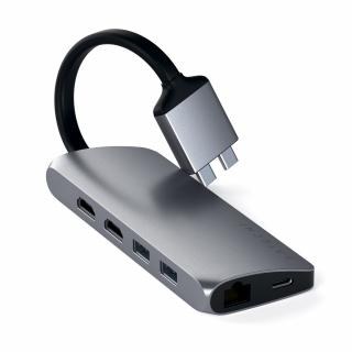 Satechi USB-C Dual Multimedia Hub Adapter, Space Gray