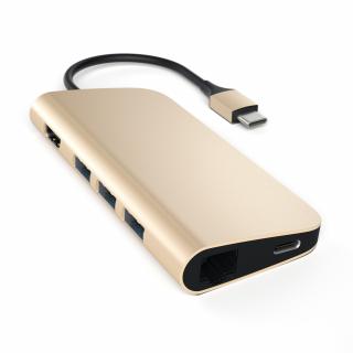 Satechi USB-C Multiport Adapter, 4K s ethernetem, zlatý