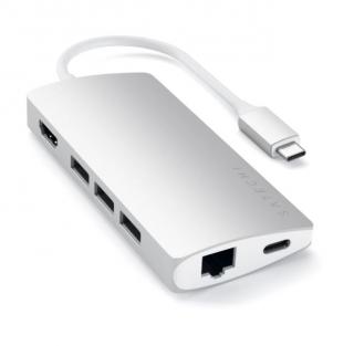 Satechi USB-C Multiport Adapter V2 4K s ethernetem, stříbrný