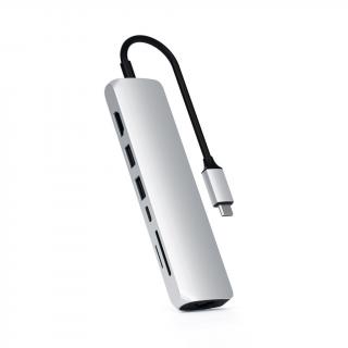 Satechi USB-C Slim Multiport Adaptér s Ethernetem stříbrný