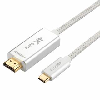 USB-C to HDMI kabel, 2 m, stříbrný