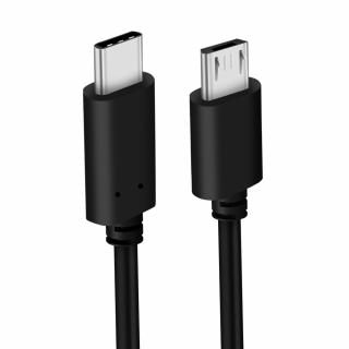 USB-C to micro USB kabel, 1 m, černý