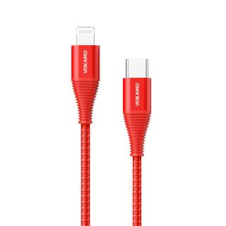 Vokamo USB-C to Lightning kabel 1.2 m, červený