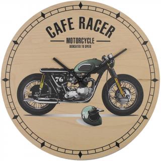 Dřevěné nástěnné hodiny 400 mm CAFE RACER BS111  Skladem v ČR