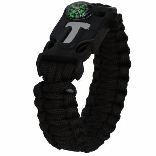 Paracord náramek 5v1 černý GT-550  Skladem v ČR