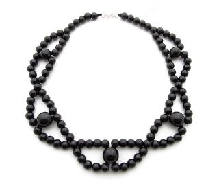Dřevěné korále náhrdelník proplétaný Barva: černá