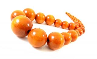 Dřevěné korále Retro Barva: oranžová