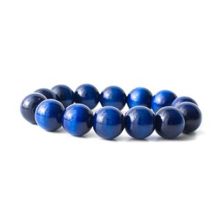 Dřevěný náramek kuličkový 15 mm Barva: modrá
