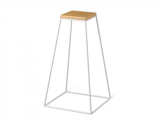 Odkládací stolek Frustum Table Tall 70CM White + Wood Materiál desky: Buk, Velikost desky: malá