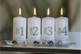 Adventní sada svíček s čísly - 4 ks