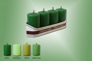 Adventní sada svíček - Zelená - 4 ks