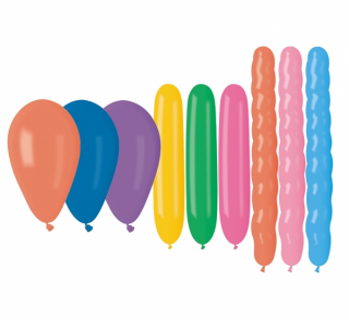 Balónky latexové, Gemar, Mix barev a tvarů - 15 ks