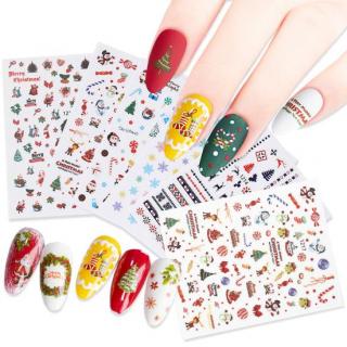 12 listů samolepek na nail art - joyful nail - na nehty