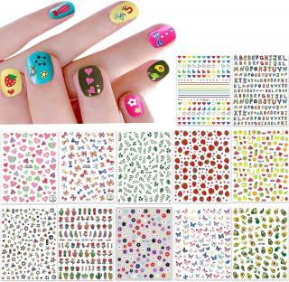 12 listů samolepek na nail art - pop finger - na nehty