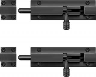 2ks dveřních petlic 127 mm, zámková západka, černá