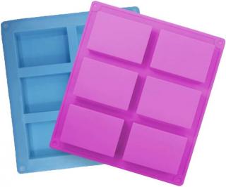 2ks Silikonová forma pro výrobu mýdla, muffinů, čokolády,... (modrá + fialová)