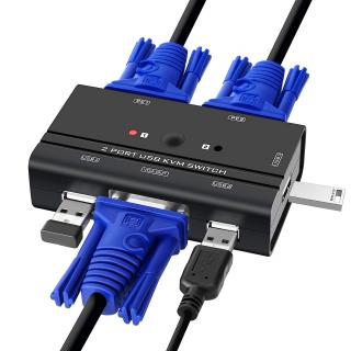 2portový KVM přepínač VGA s kabelem 2v1, podpora 1080P Full HD