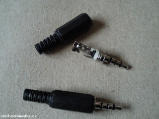 3,5mm audio jack konektor samec, černý