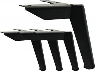 4ks kovové nohy nábytkové 12 cm, černé