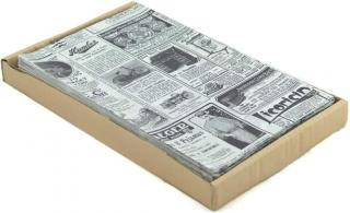 500ks tukového papíru k zabalení potravin, 32x20 cm, novinový design