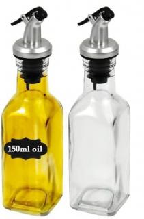 8ks skleněná láhev na ocet, olej a tekutiny s nálevkou, 150ml