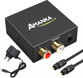 AMANKA DA konvertor DAC Digital SPDIF Toslink na analogový stereo audio (ND)