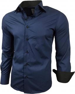 Baxboy Pánská košile Slim-Fit, námořnická modrá Velikost: XL