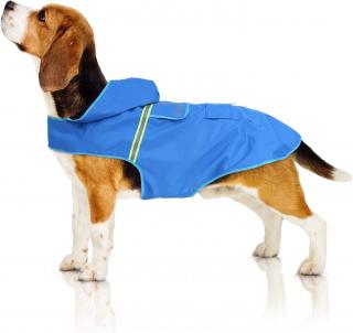 Bella & Balu pláštěnka pro psy s kapucí a reflexními prvky, modrá Velikost: XS