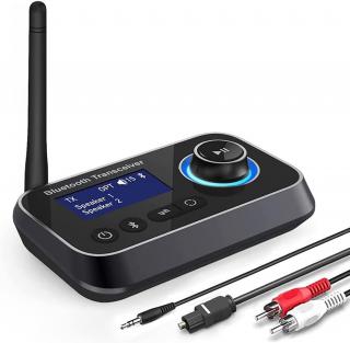 Bezdrátový audio adaptér 2v1, Bluetooth vysílač/přijímač s nízkou latencí pro TV/PC