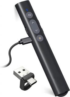 Bezdrátový prezentér s ukazovátkem, USB-A/USB-C