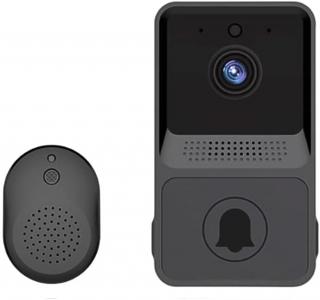 Bezdrátový zvonek s videokamerou s nočním viděním, Wi-Fi, HD video, černý